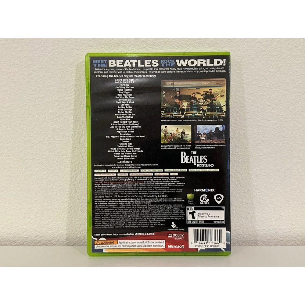 The Beatles Rock Band Xbox 360 Complete CIB w/ Manual Tested Harmonix EA 2009